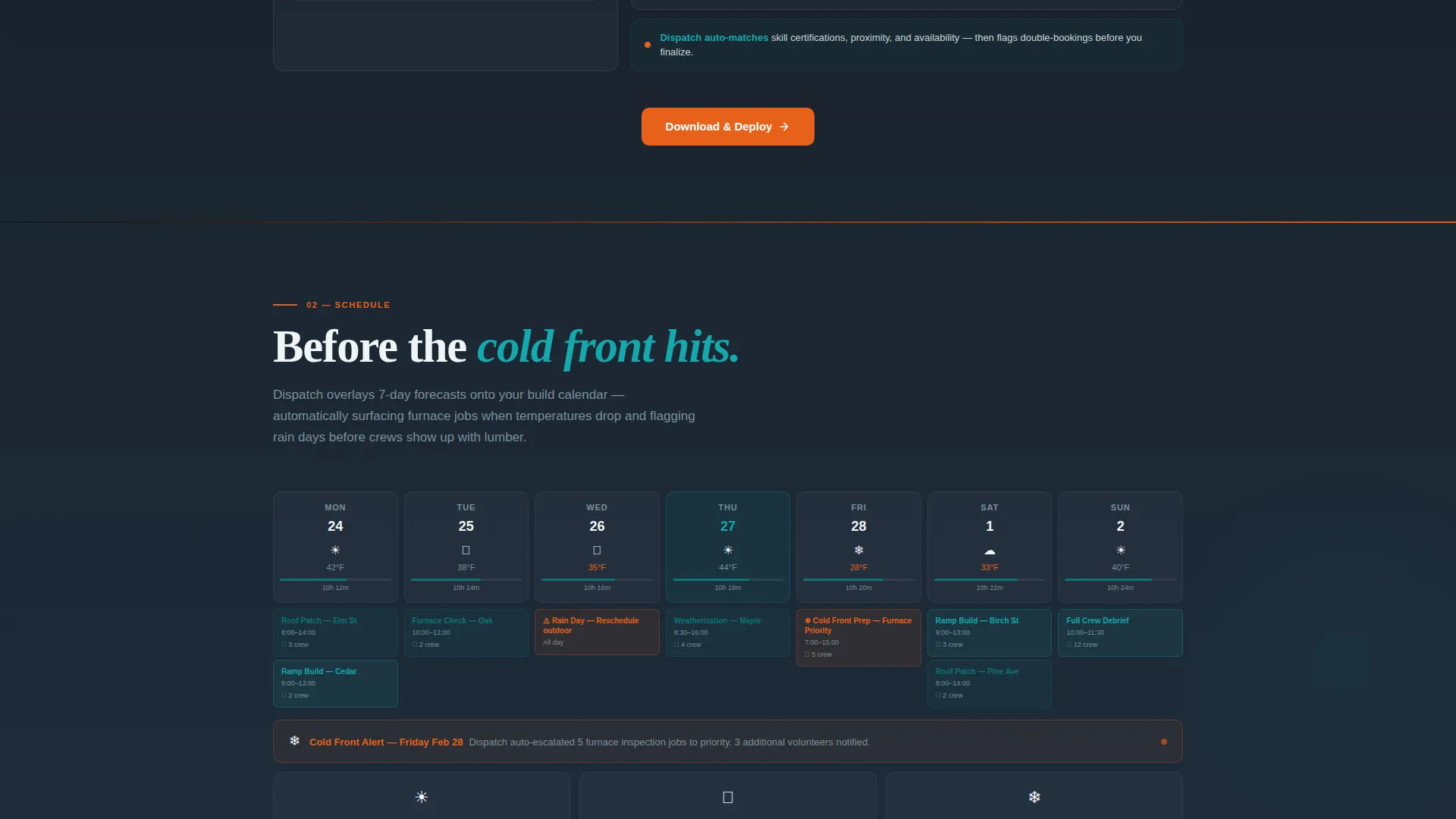 Home Services Volunteer Management Landing Page