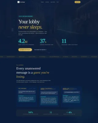 Hospitality AI Chatbot Landing Page Template