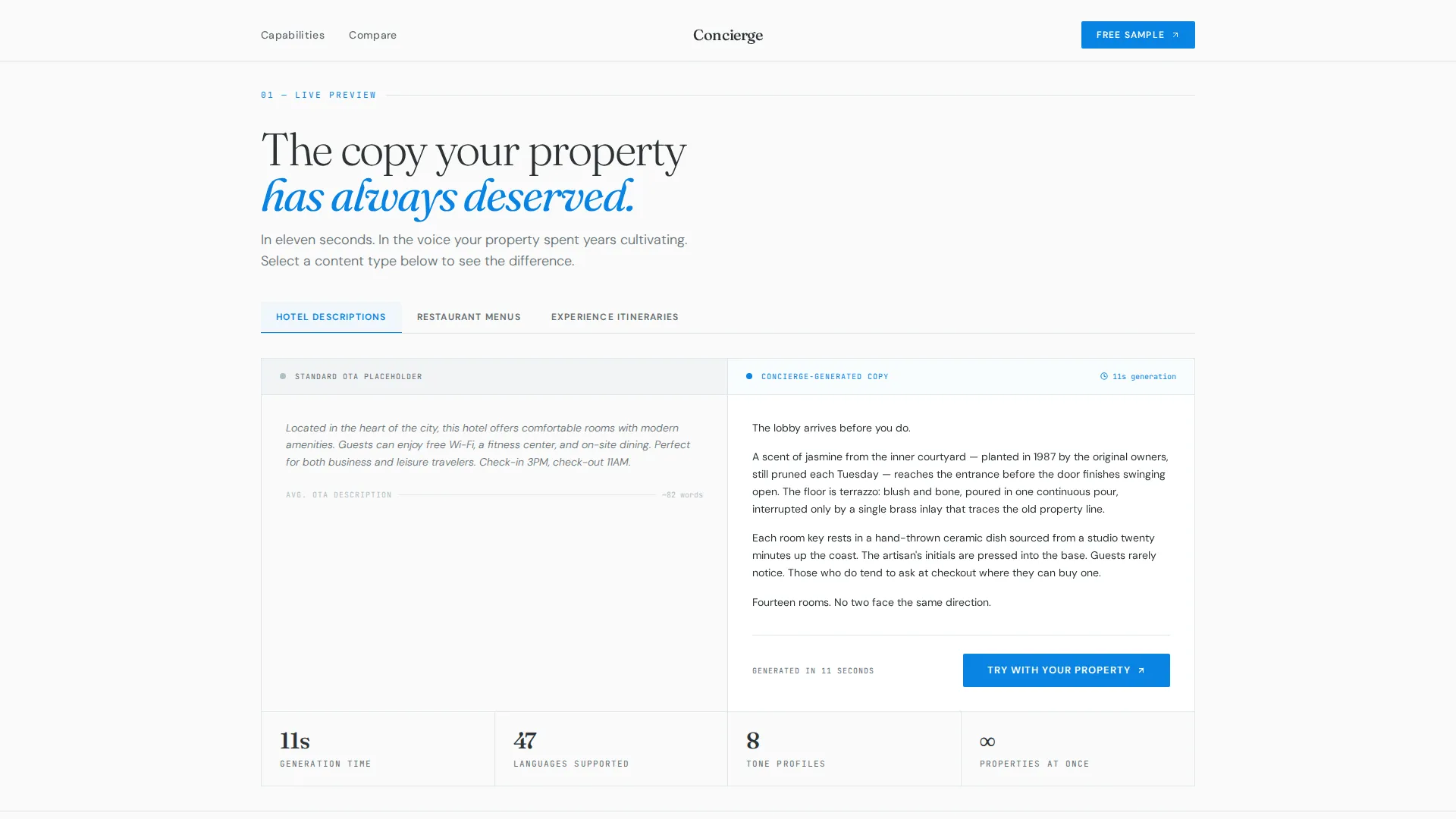 Hospitality Service Landing Page Template