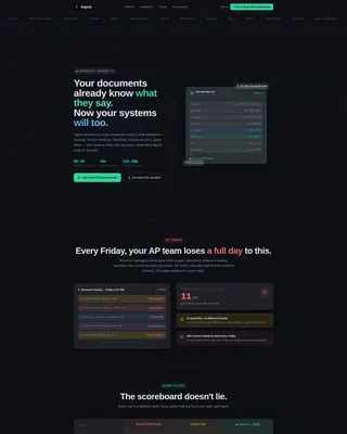 Hospitality AI Document Processing Landing Page
