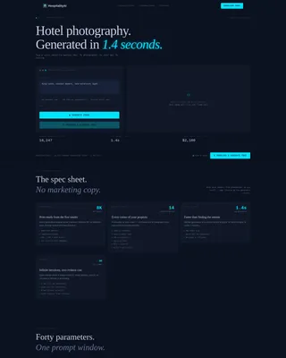 Hospitality AI Image Generator Landing Page Template