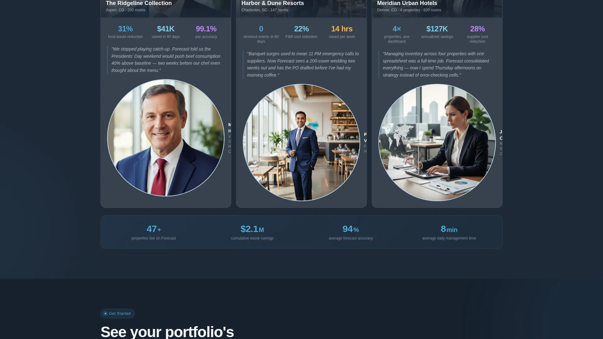 Hospitality AI Inventory Forecasting Landing Page