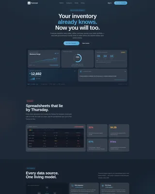 Hospitality AI Inventory Forecasting Landing Page