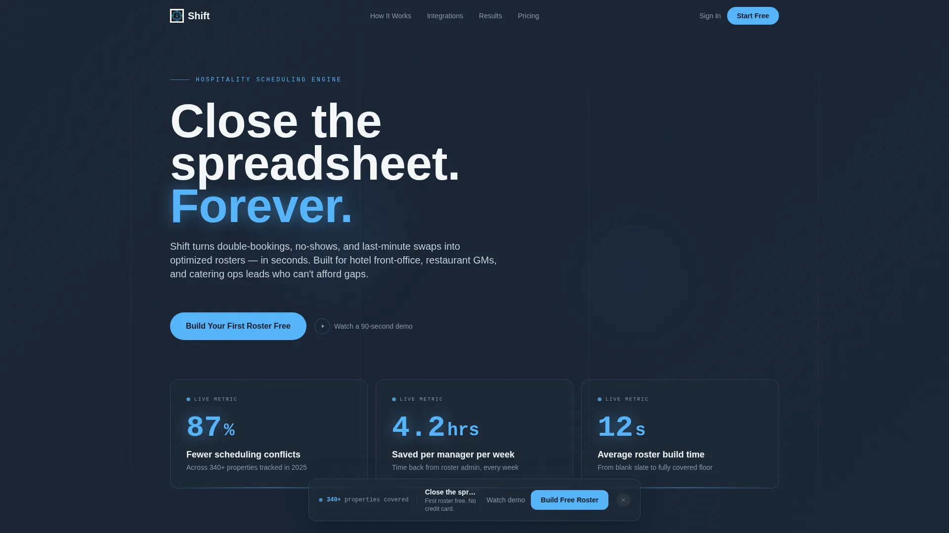AI Hospitality Scheduling Landing Page Template