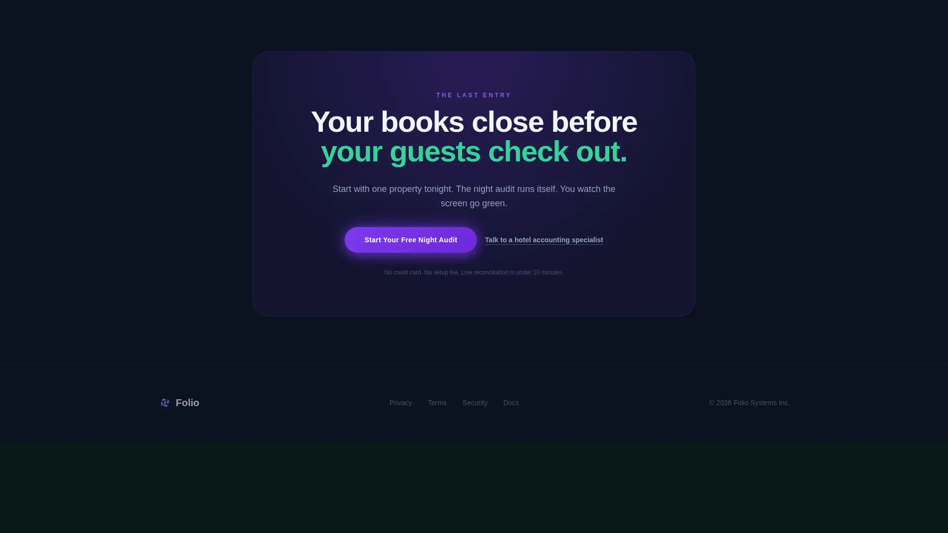 Hospitality Accounting Software Landing Page Template