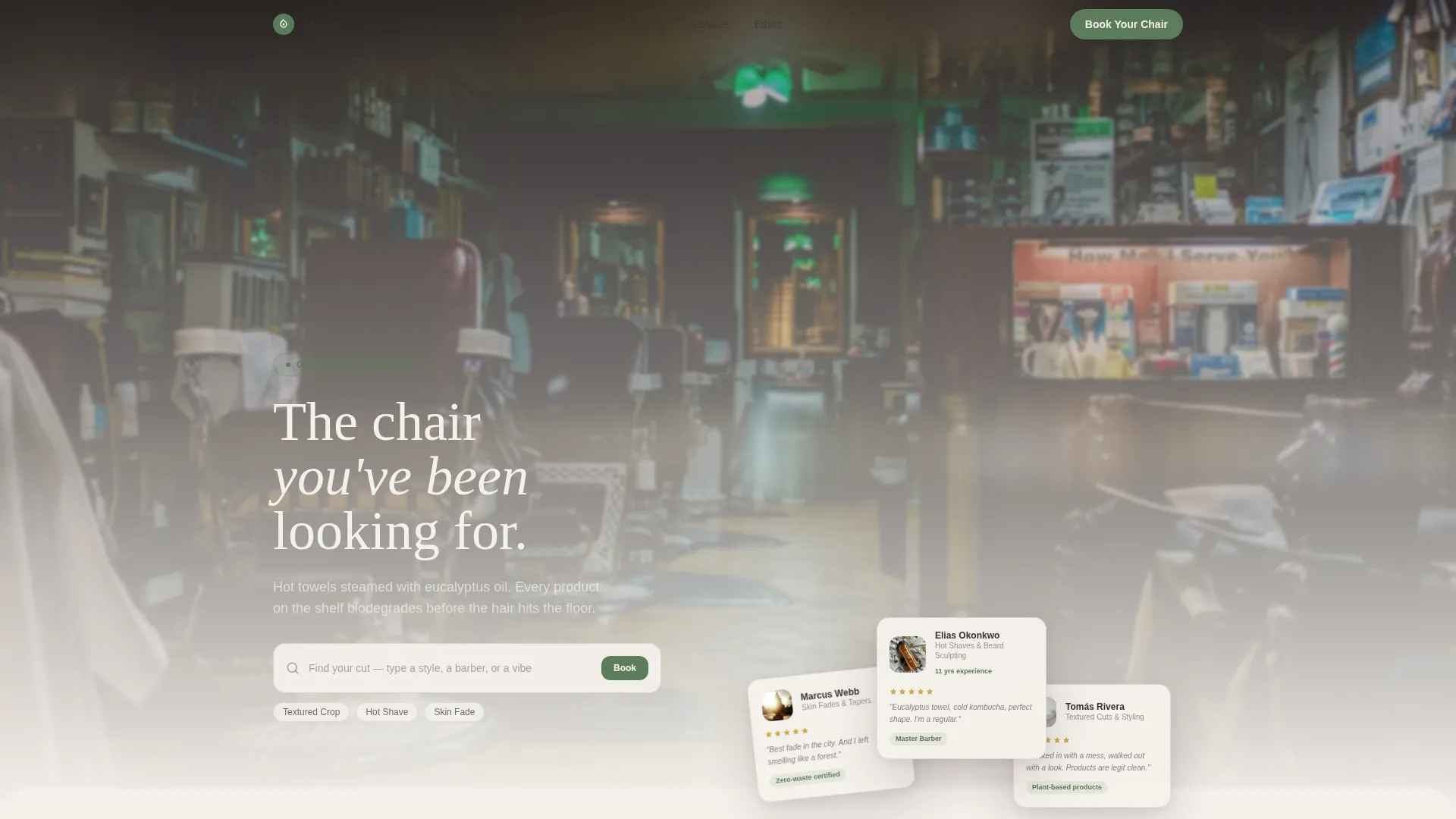 Eco-Friendly Business Booking Website Template