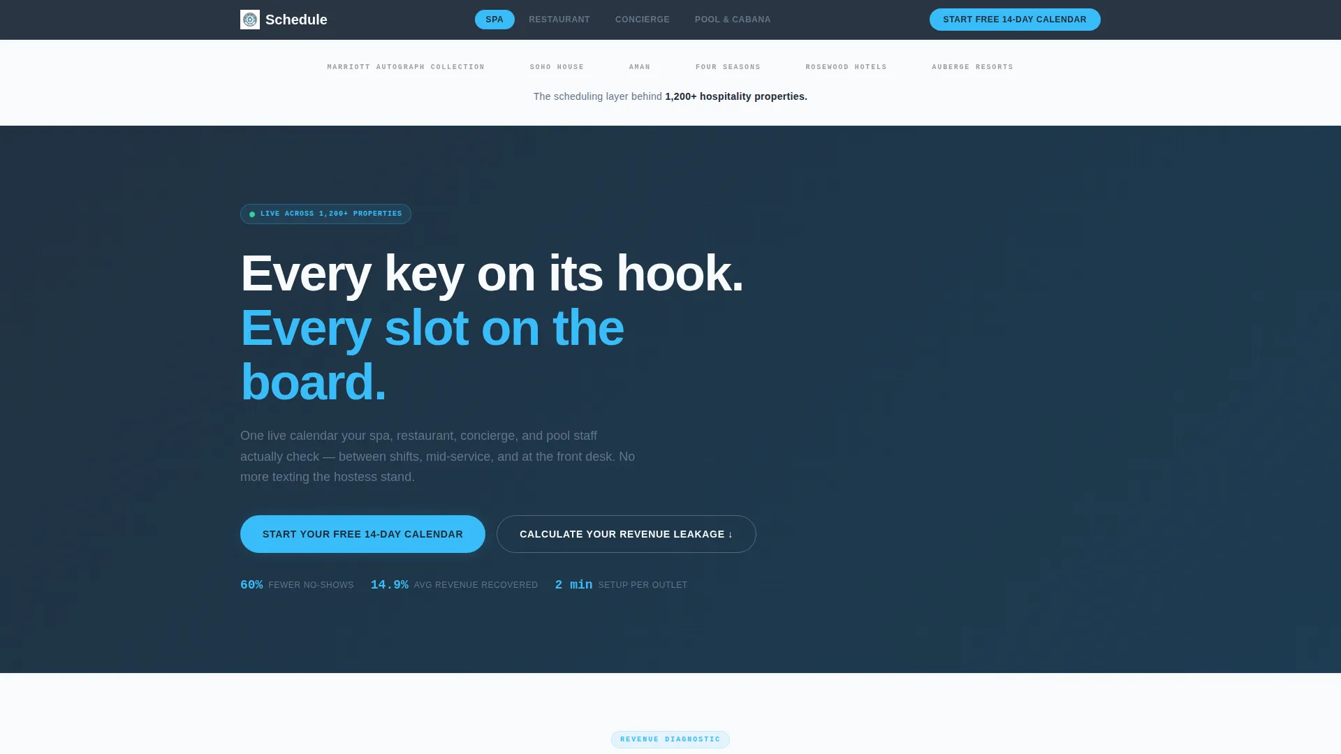 Hospitality Appointment Scheduling Landing Page