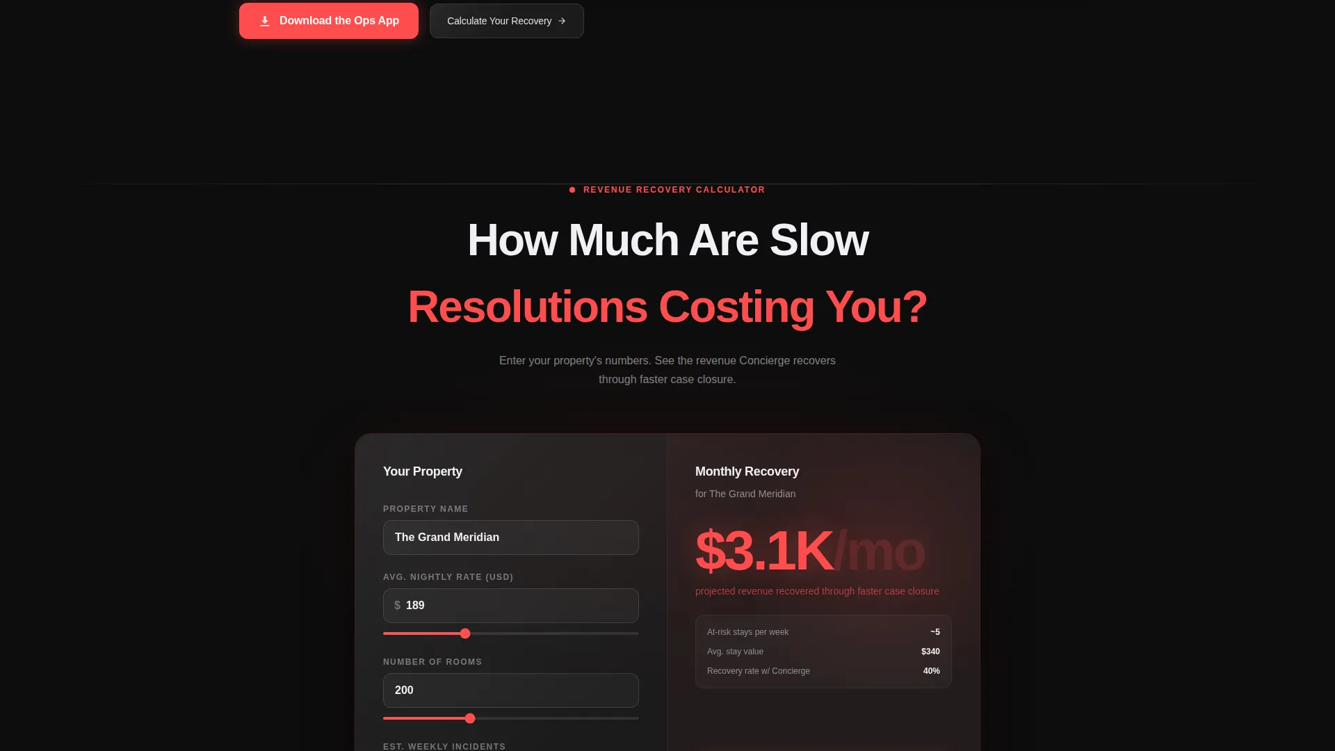 Hospitality Case Management Landing Page Template