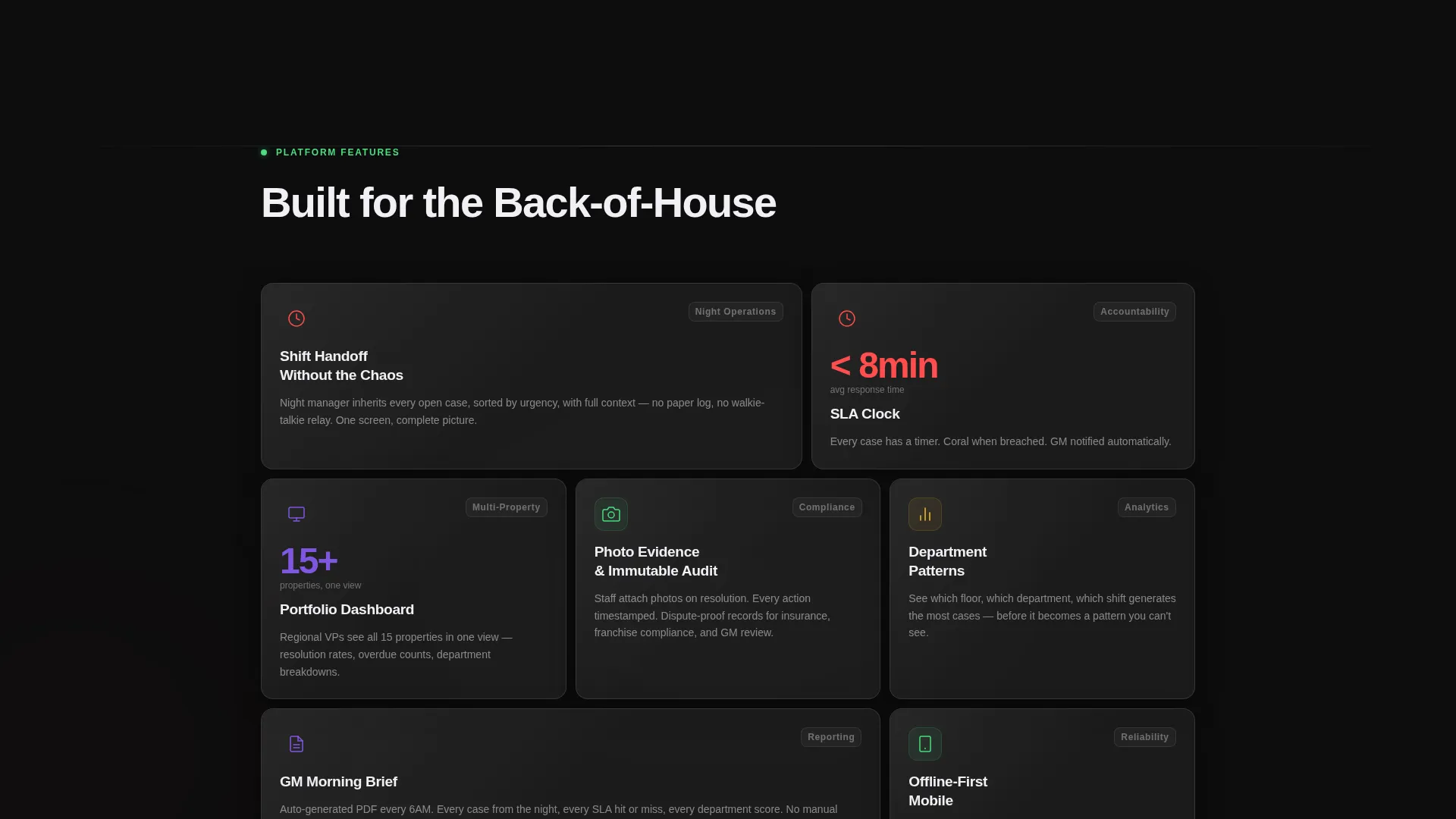 Hospitality Case Management Landing Page Template