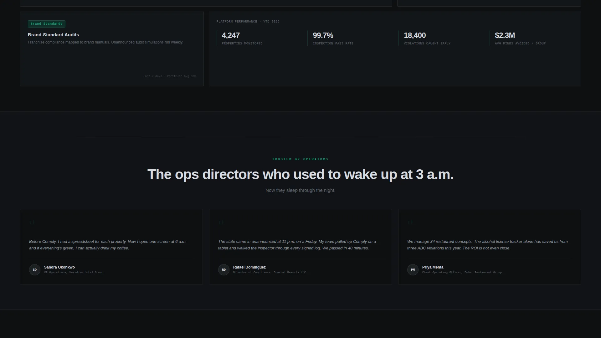 Hospitality Compliance Management Landing Page Template