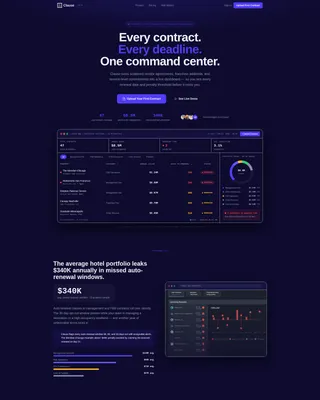 Hospitality Contract Management Landing Page Template