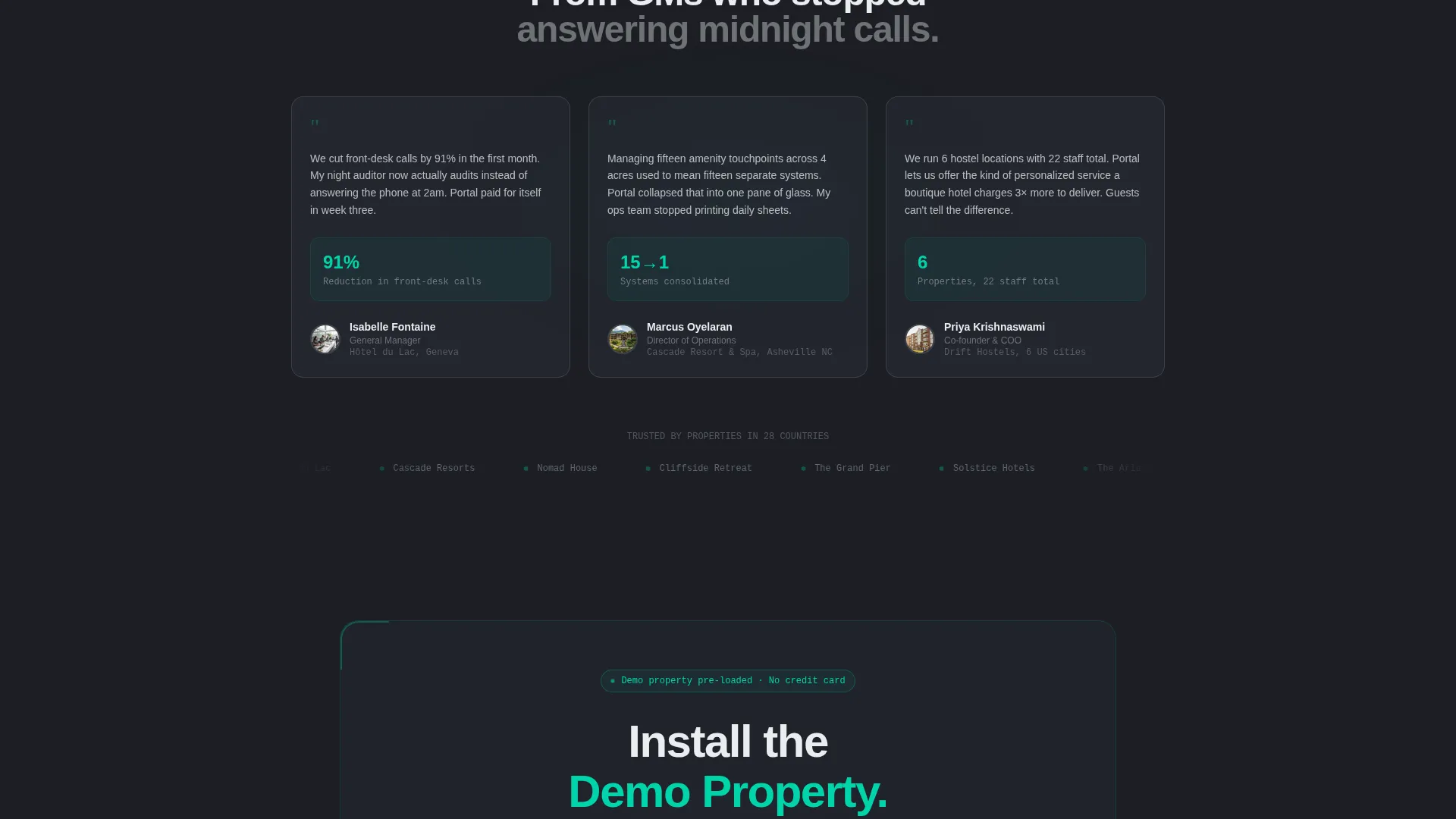 Hospitality Customer Portal Landing Page Template