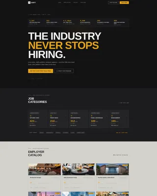 Brutalist Hospitality Job Board Landing Page Template