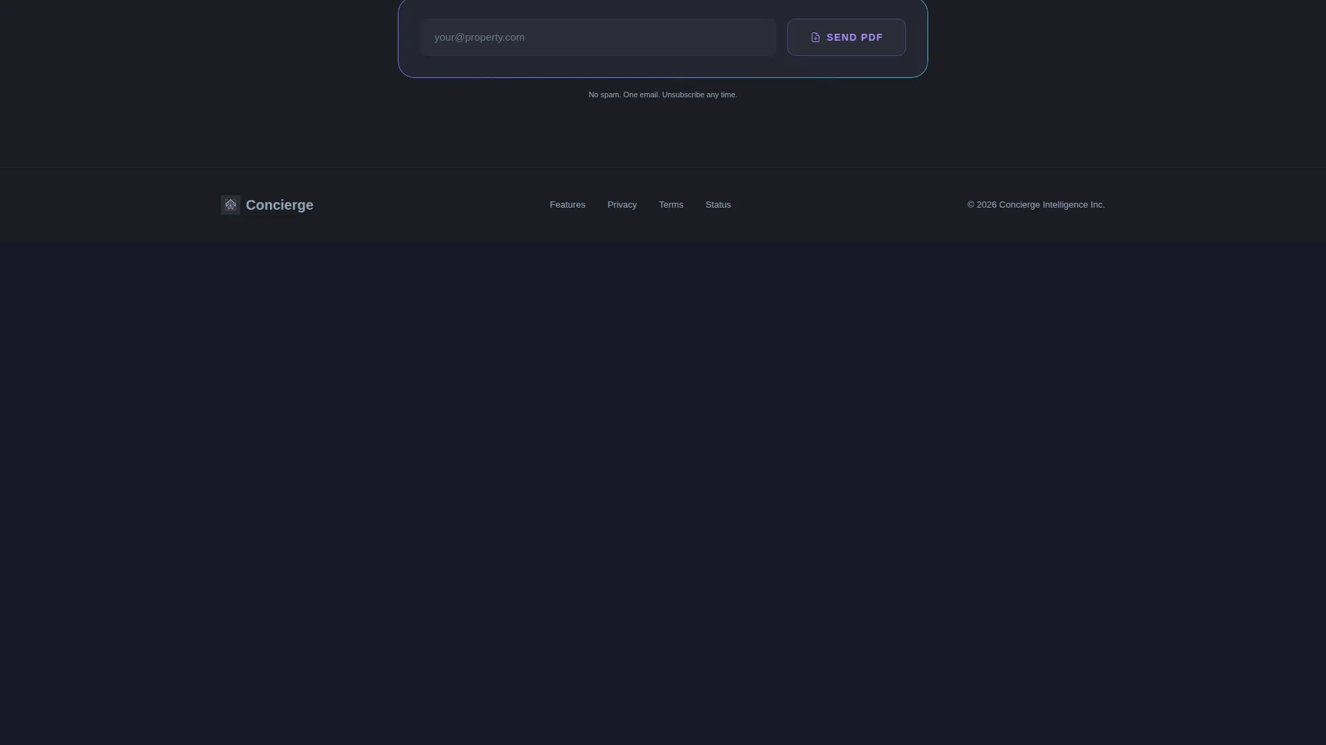 Hospitality Membership Management Landing Page