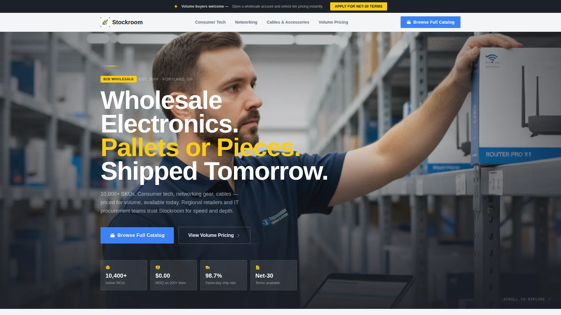 Electronics E-Commerce Specialist Pricing Website Template