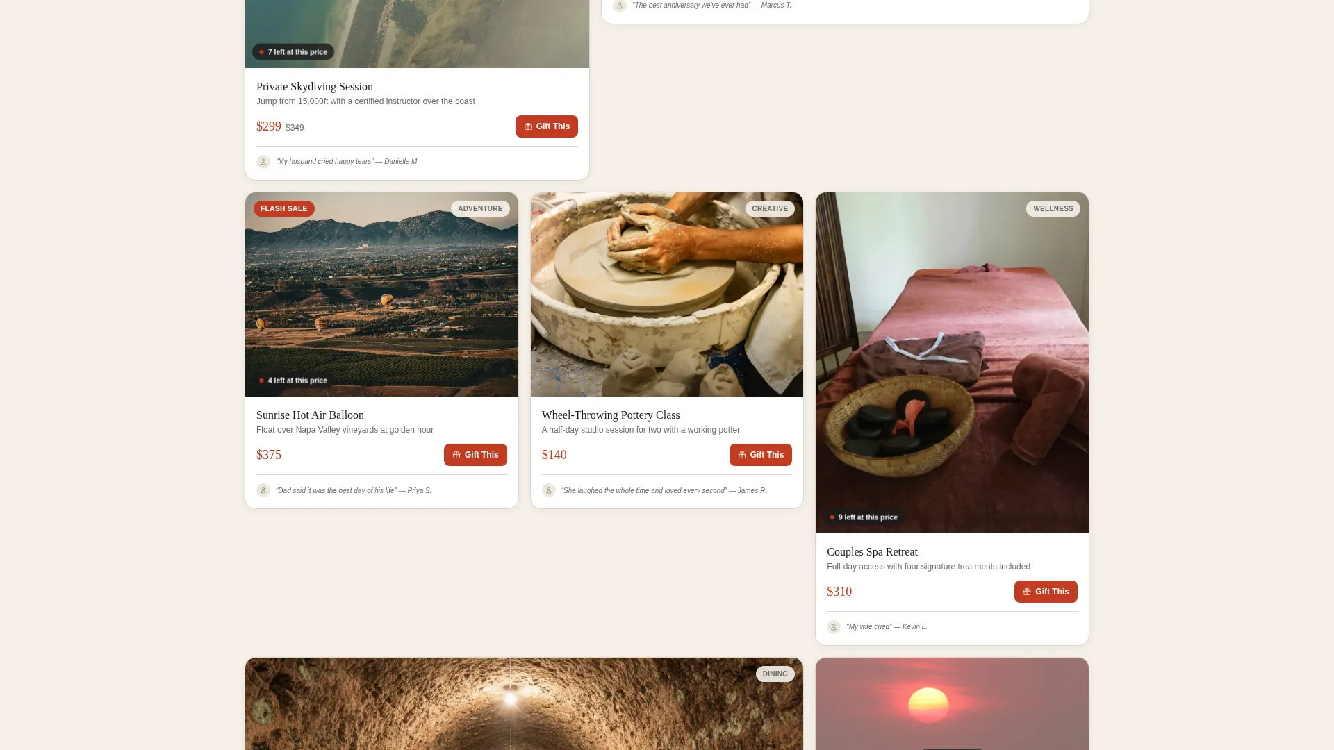Gift & Specialty Store Booking Website Template