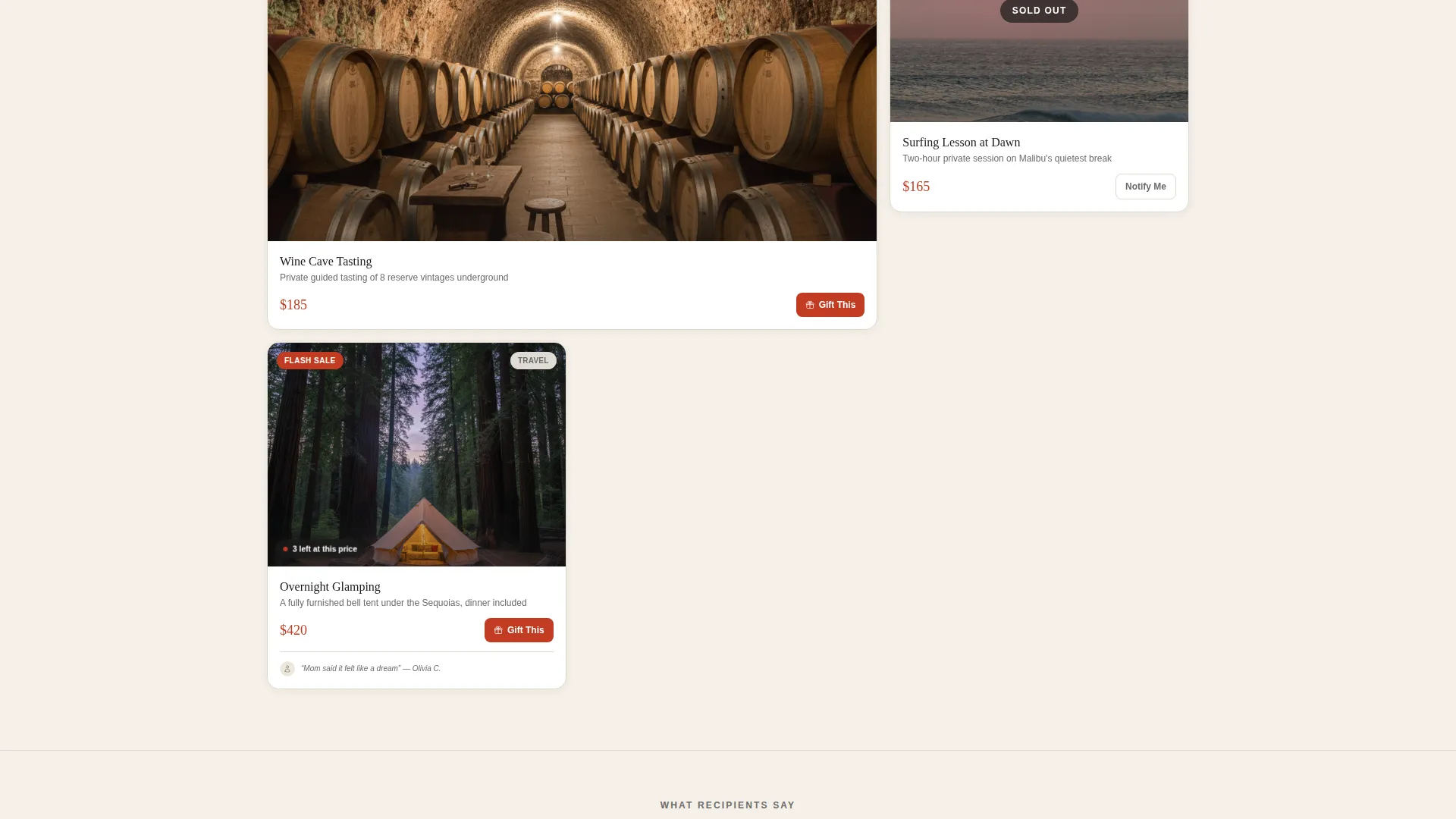 Gift & Specialty Store Booking Website Template