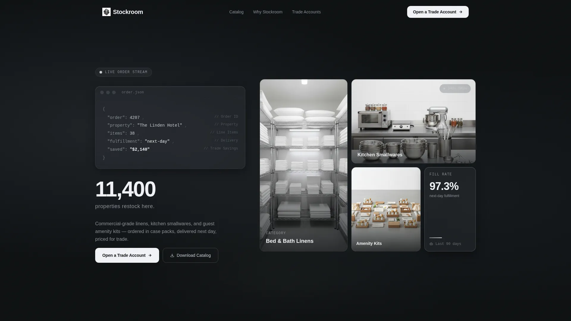 Hospitality Supply Landing Page Template