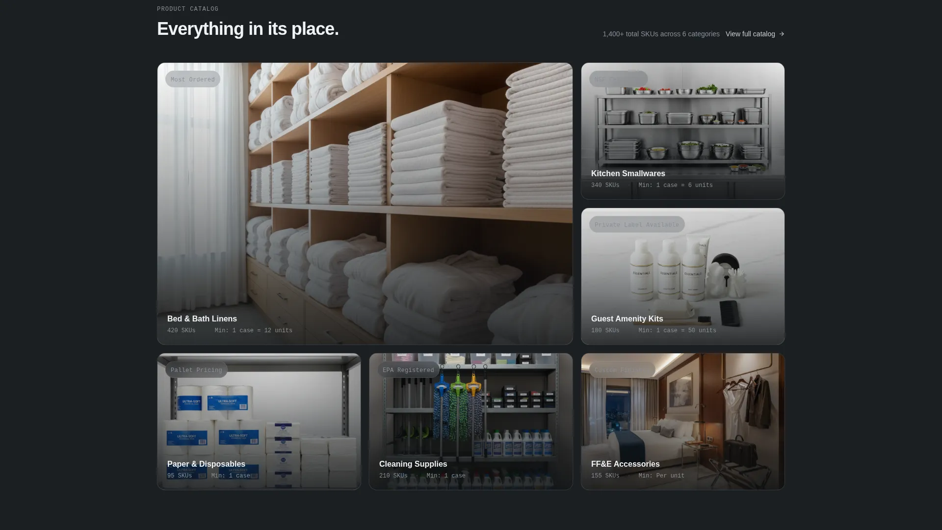 Hospitality Supply Landing Page Template