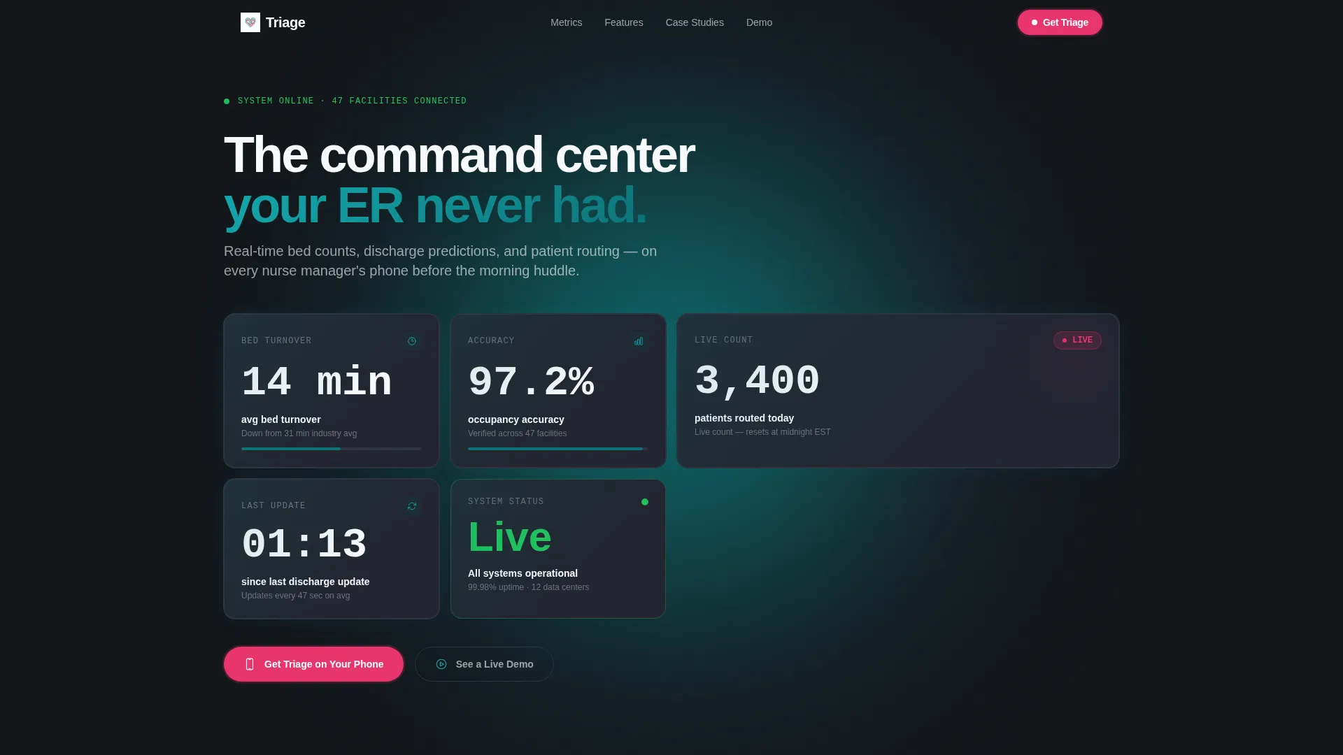 Real-Time Patient Management Landing Page Template