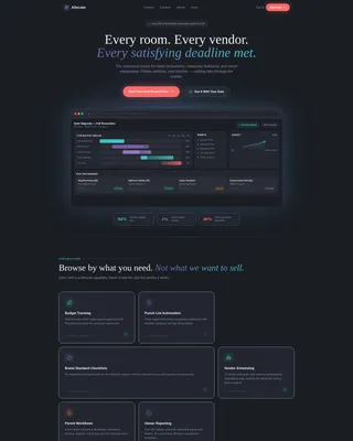 Hospitality Project Management Landing Page Template