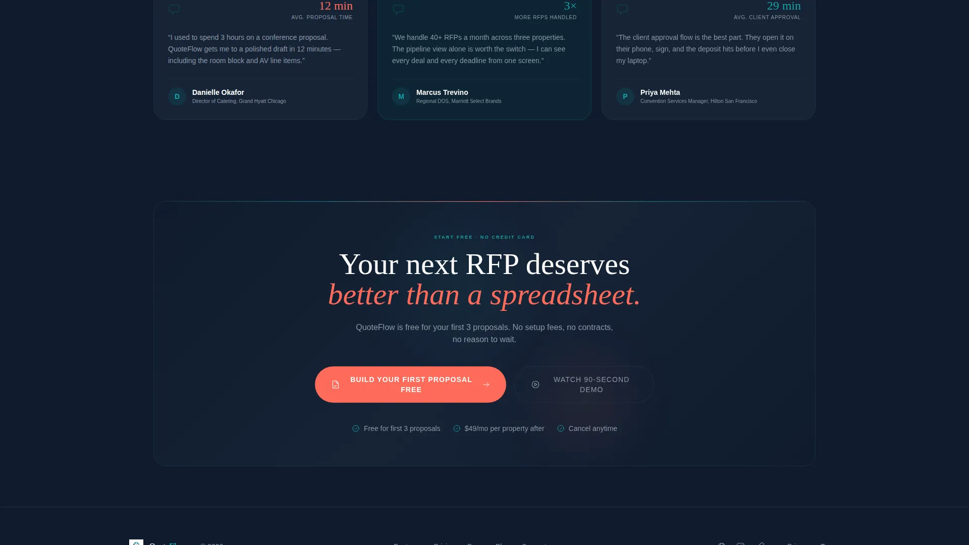 Hospitality Proposal & Quote Landing Page Template