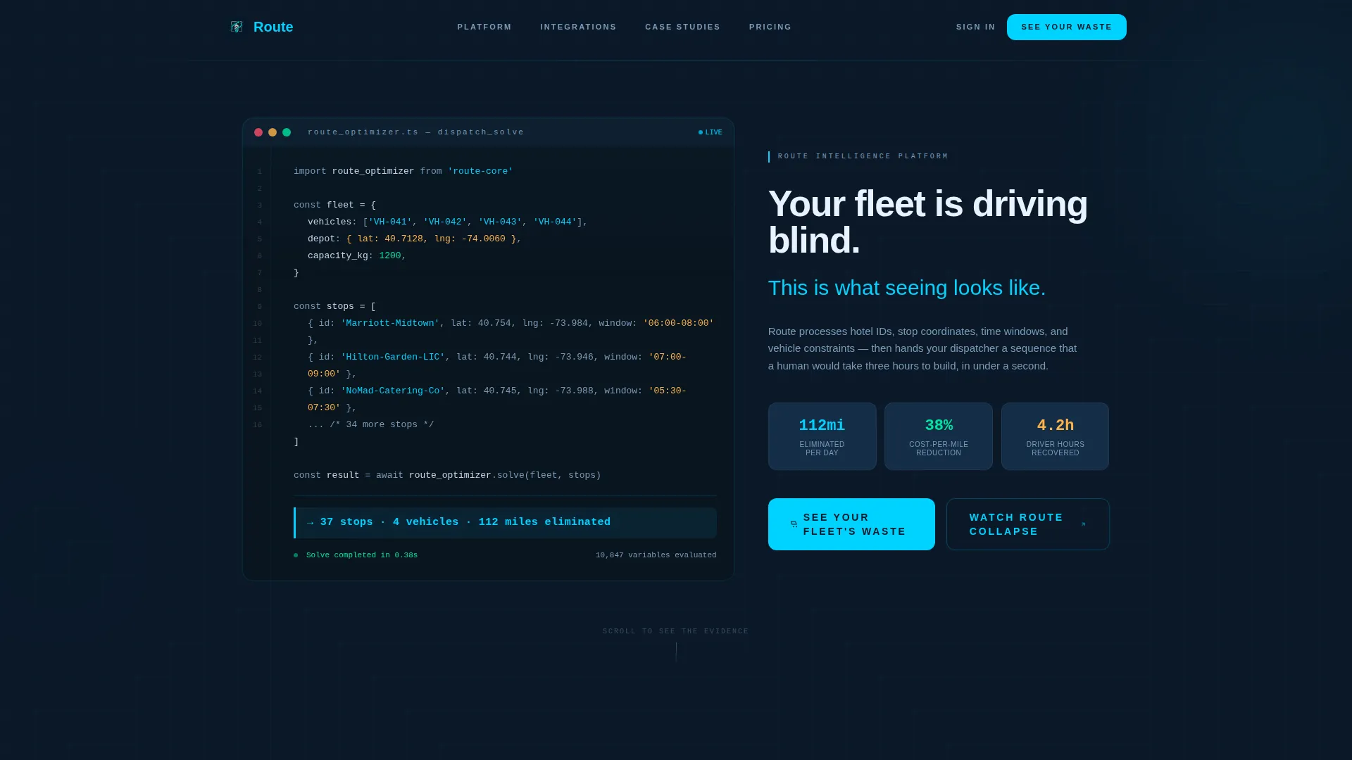 Hospitality Route Optimization Landing Page Template