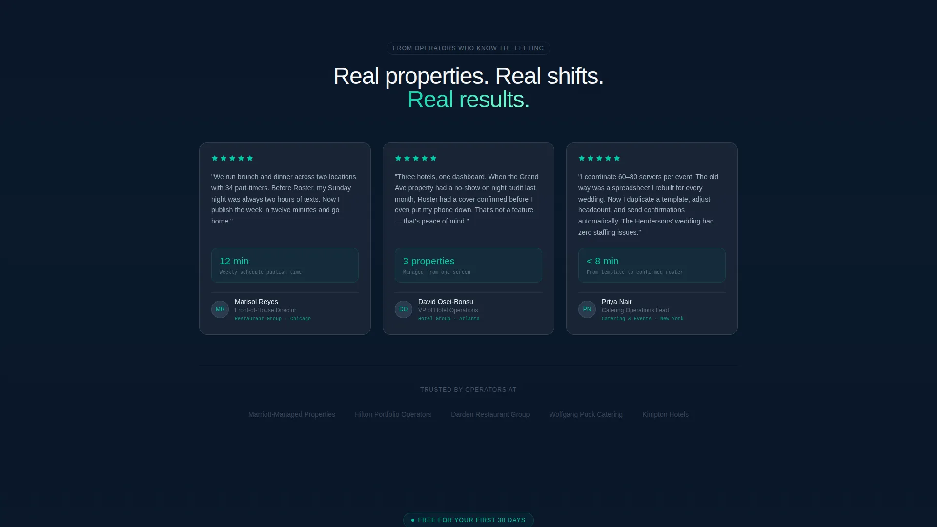Hospitality Staff Scheduling Landing Page Template