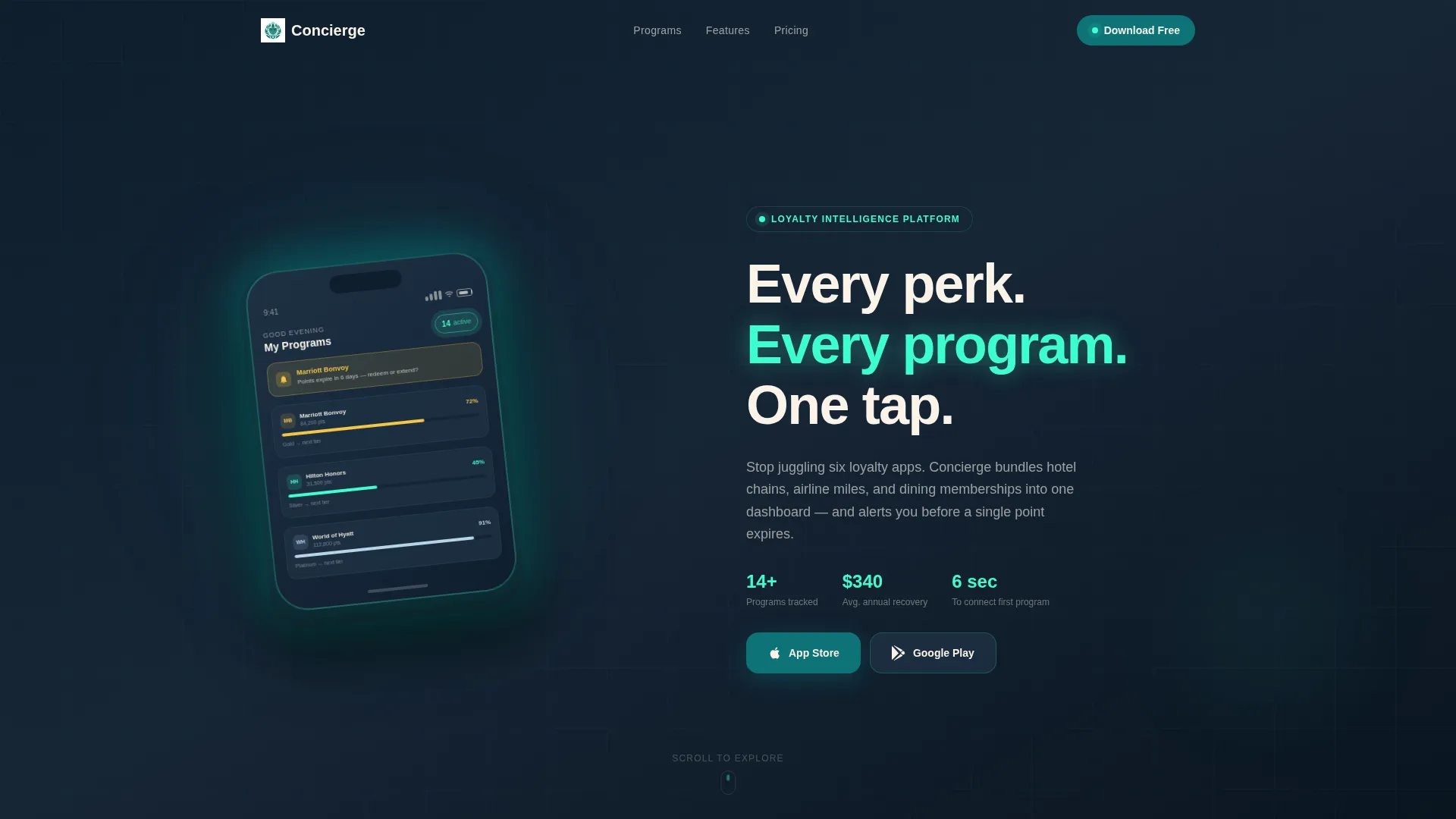 Loyalty Dashboard Landing Page Template