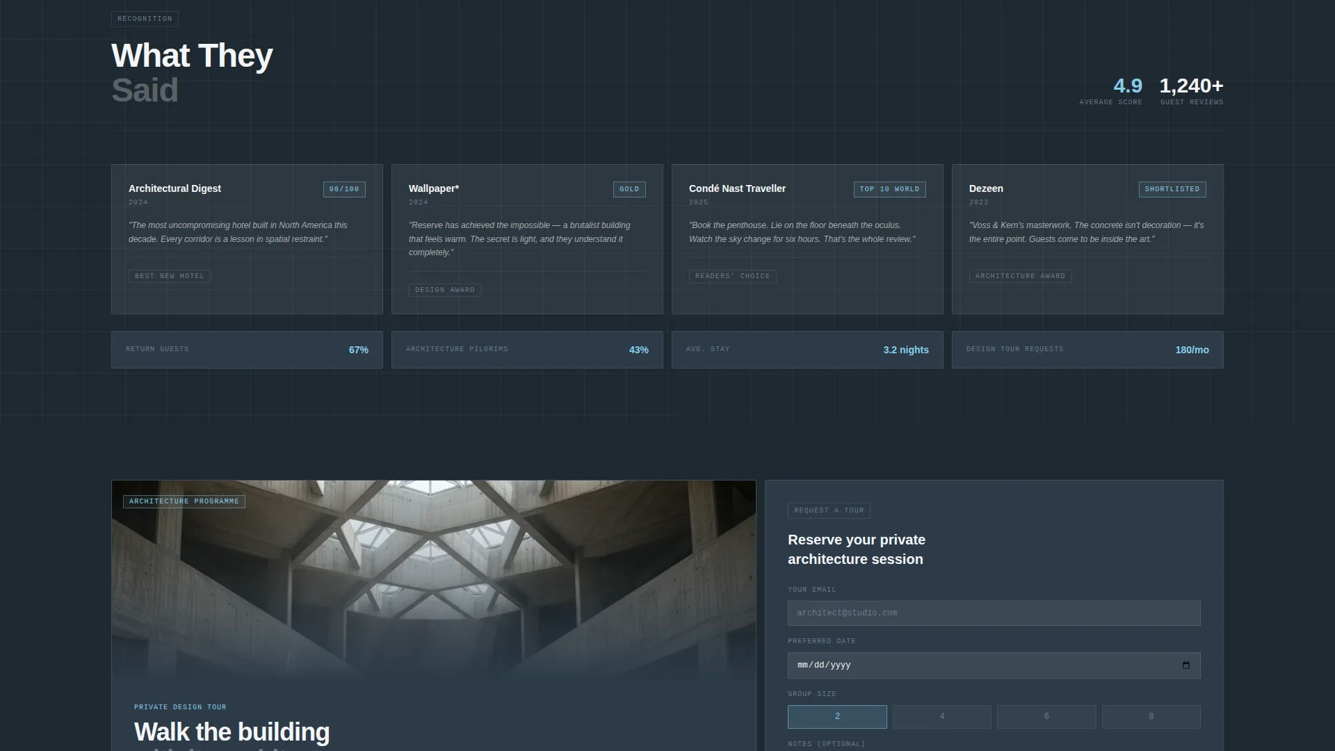 Destination Hotel Homepage Experience Website Template