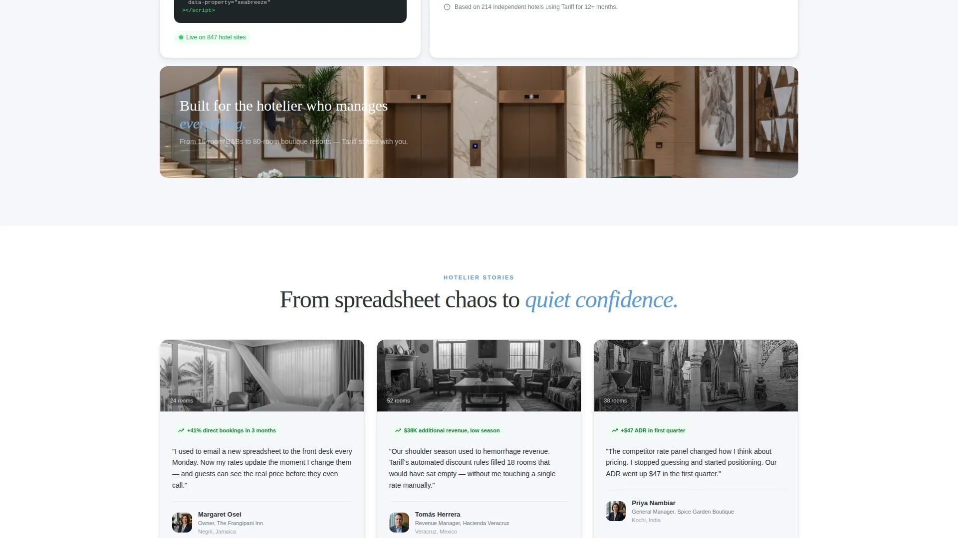 Hotel Room Types & Seasonal Rates Comparison Website Template
