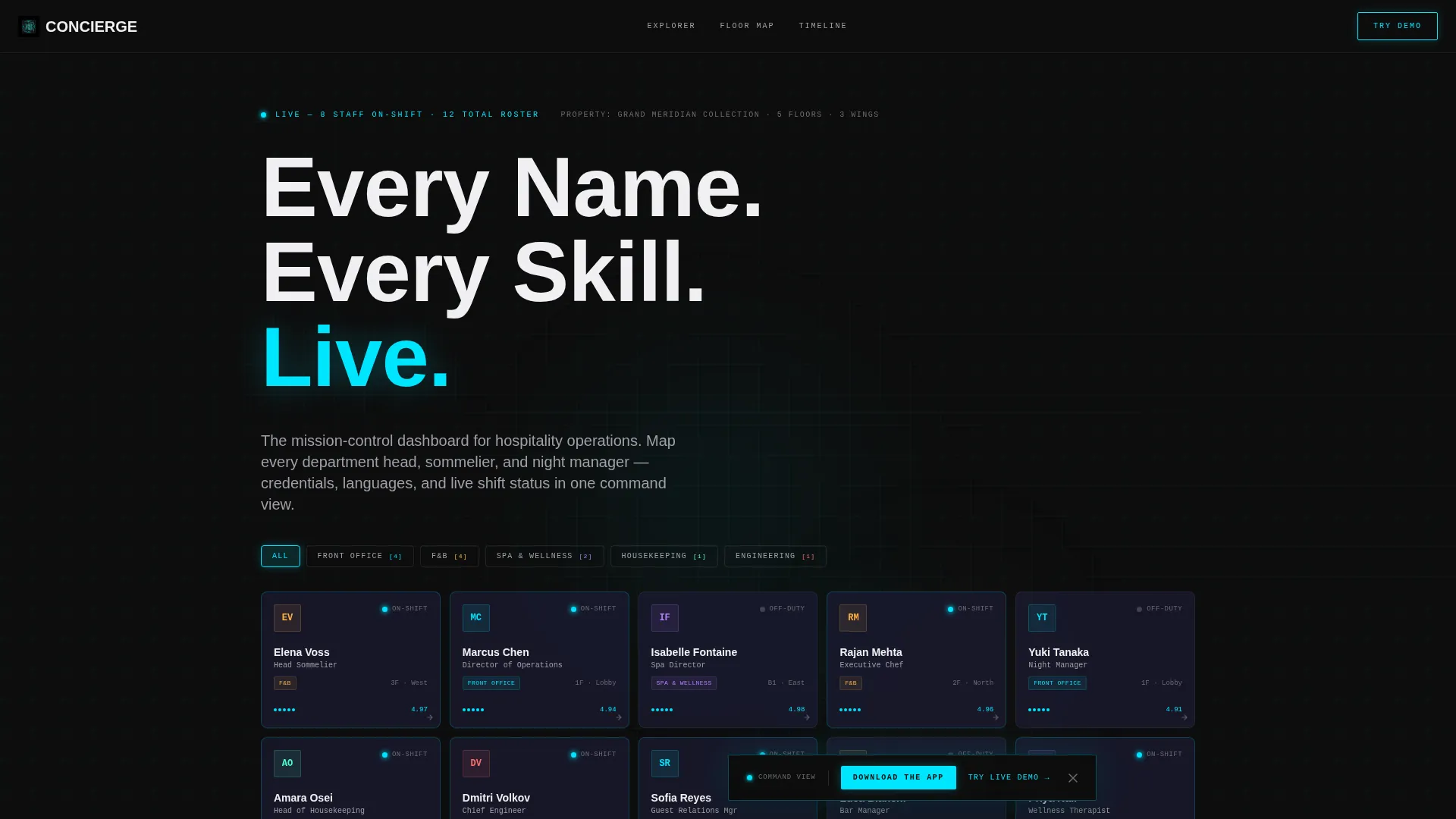 Hotel Team & Department Directory Website Template