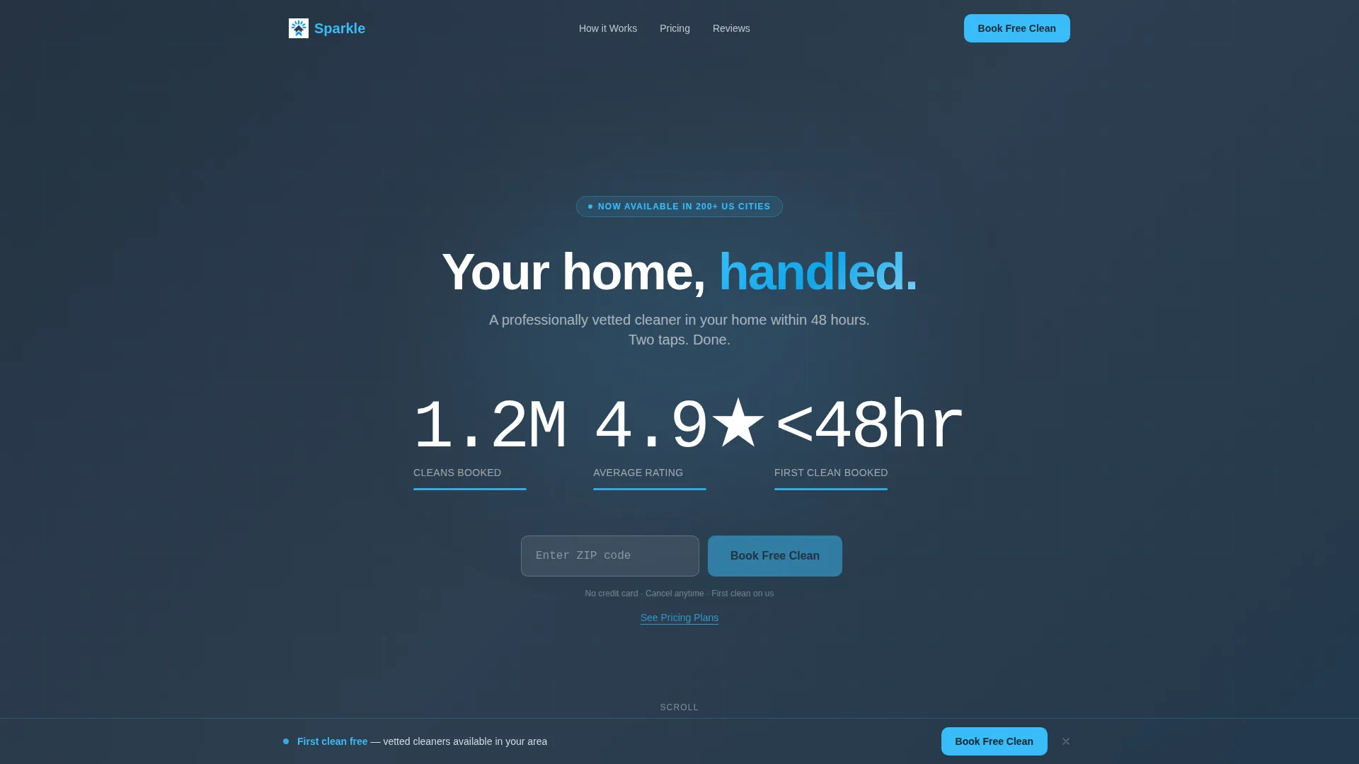 House Cleaning Booking App Landing Page Template