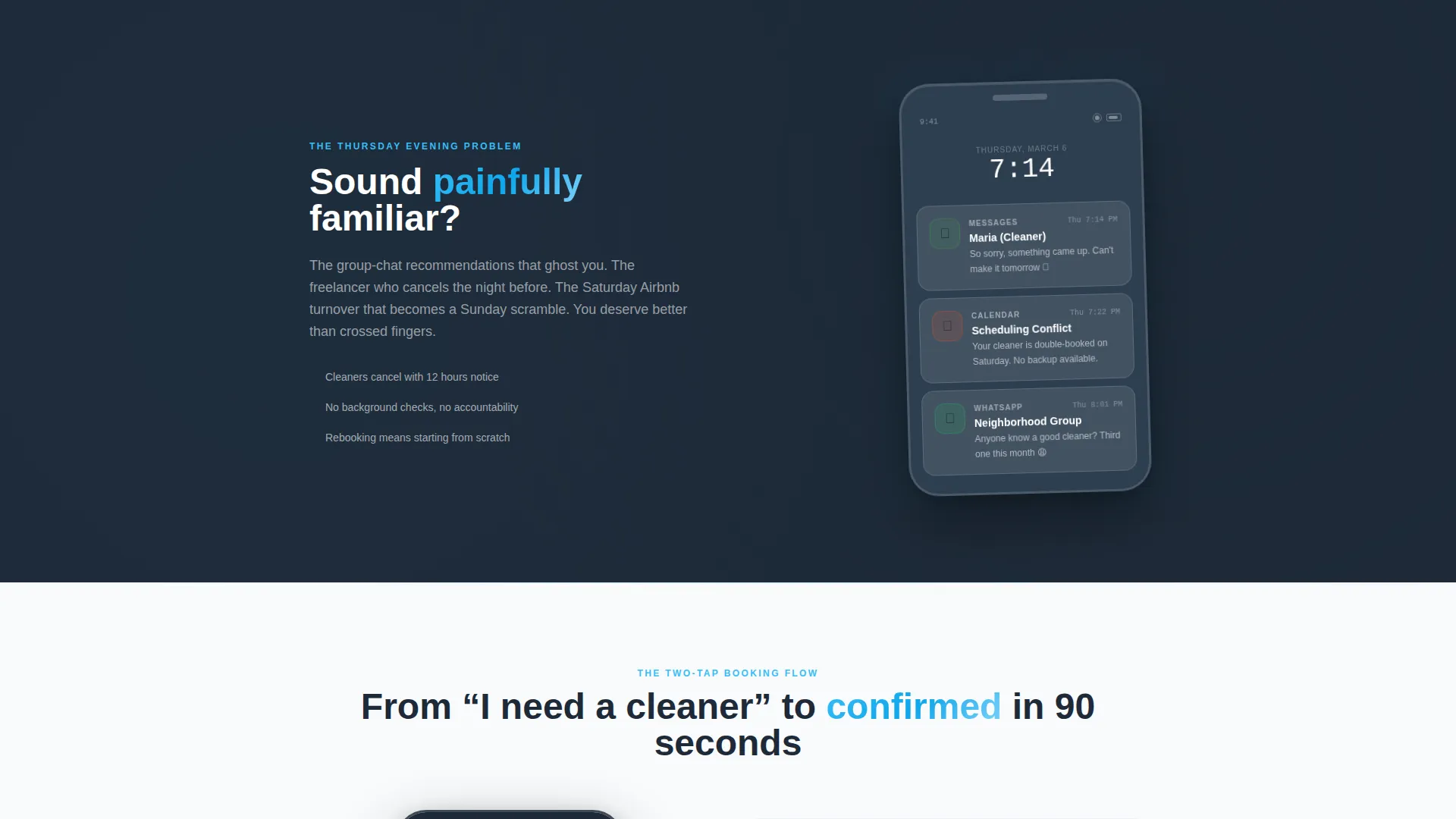 House Cleaning Booking App Landing Page Template