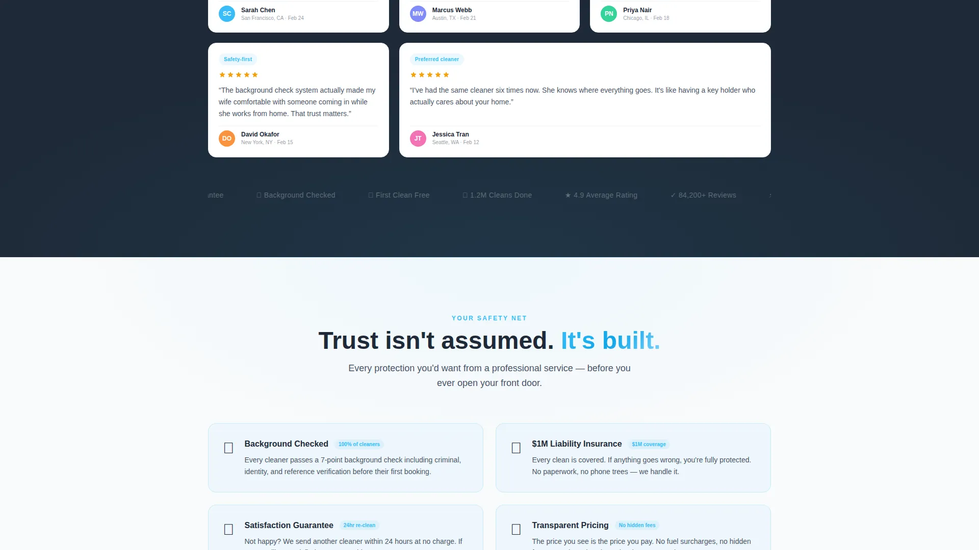 House Cleaning Booking App Landing Page Template