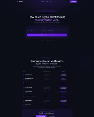 IT Help Desk Comparison Landing Page Template
