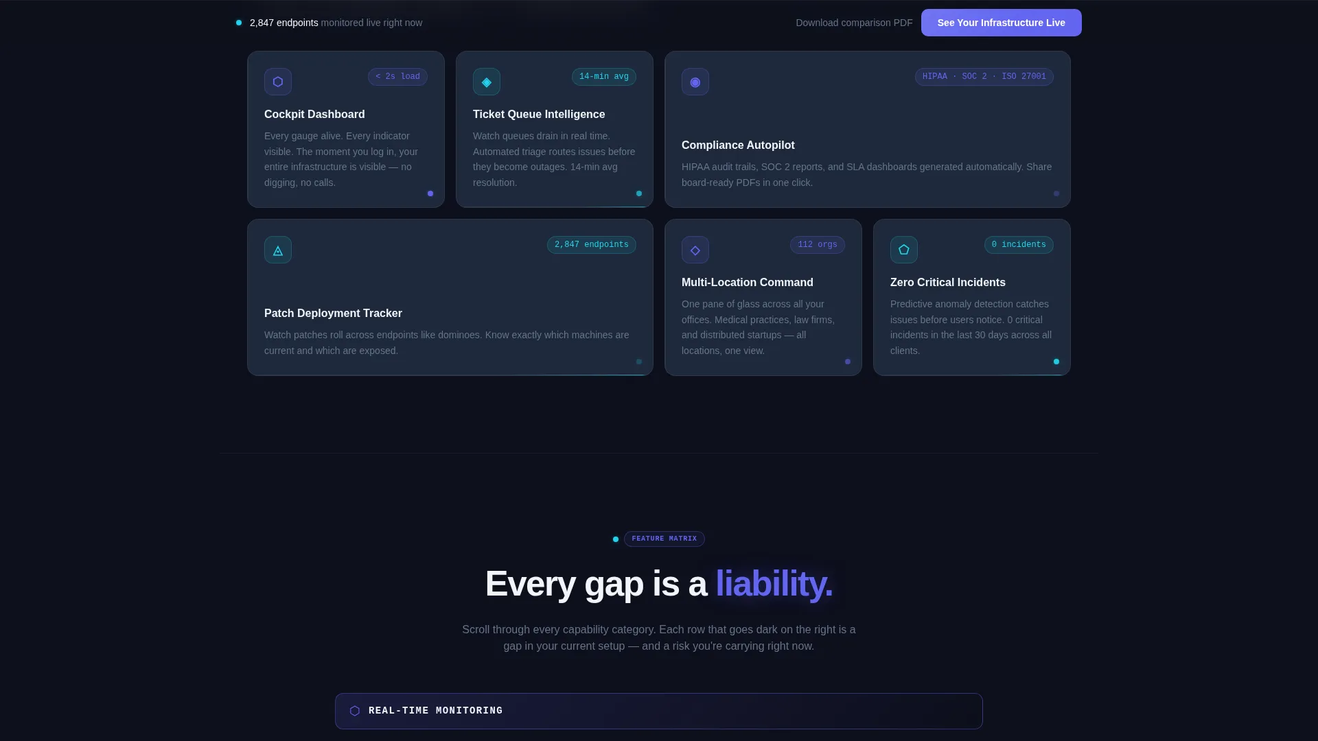IT Services Client Portal Landing Page Template