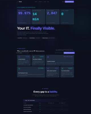 IT Services Client Portal Landing Page Template