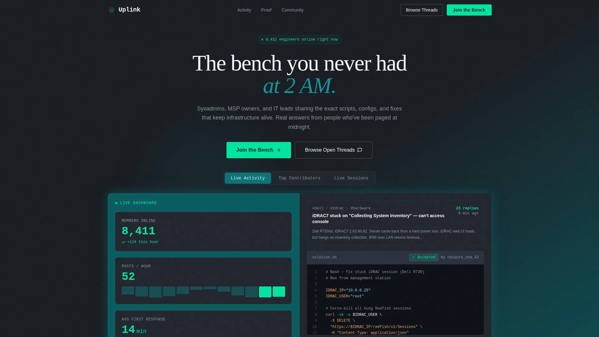 IT Services Community Forum Landing Page Template