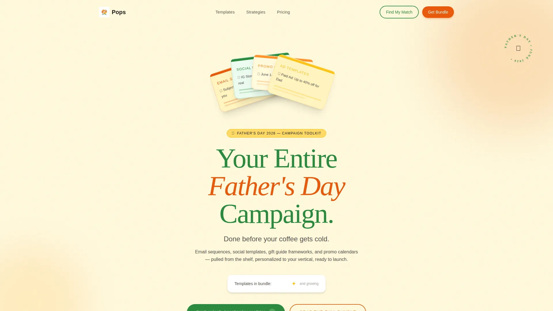 Father's Day Business Professional Website Template