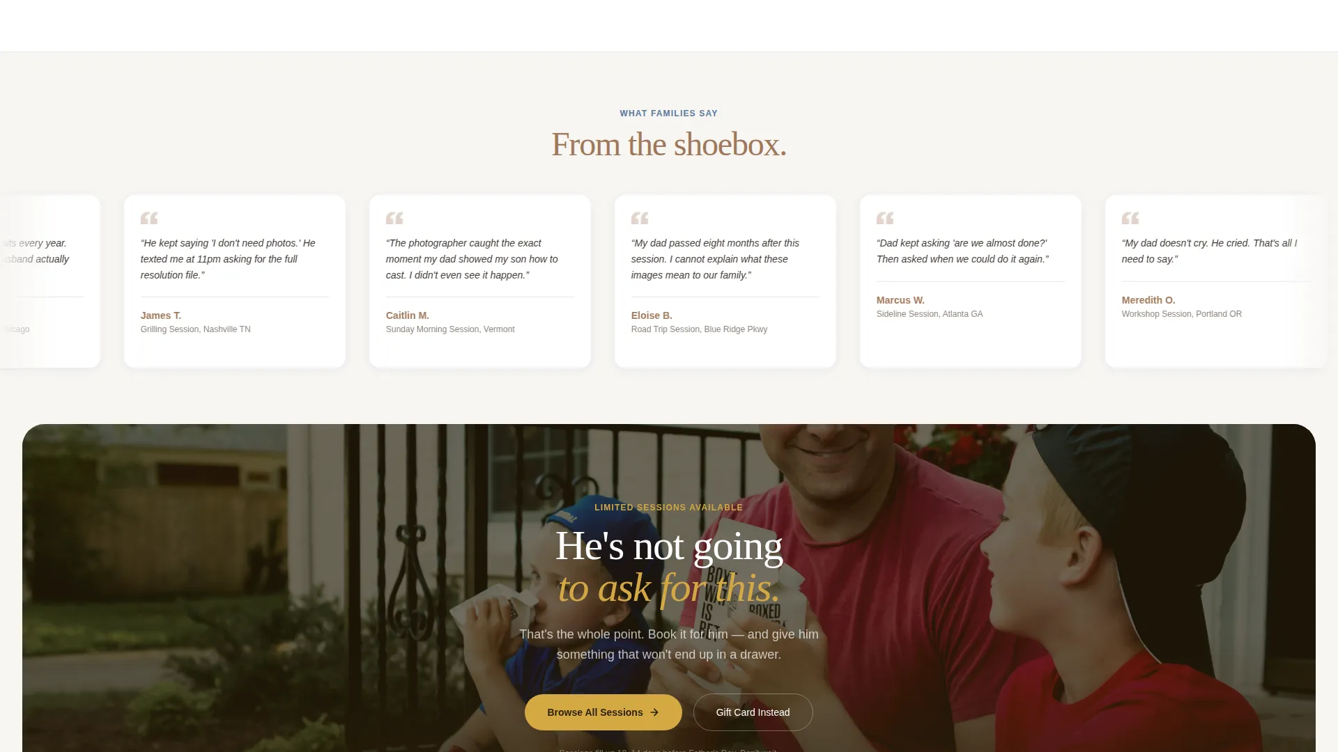 Warmth Portrait Photography Landing Page Template