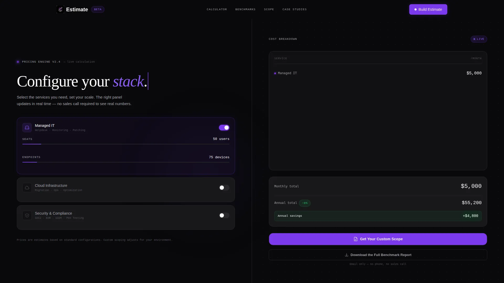 IT Services Pricing Landing Page Template