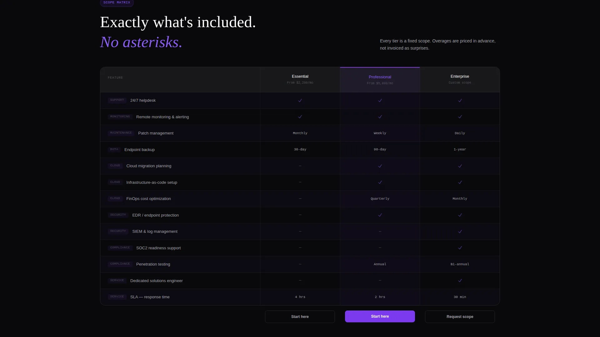 IT Services Pricing Landing Page Template