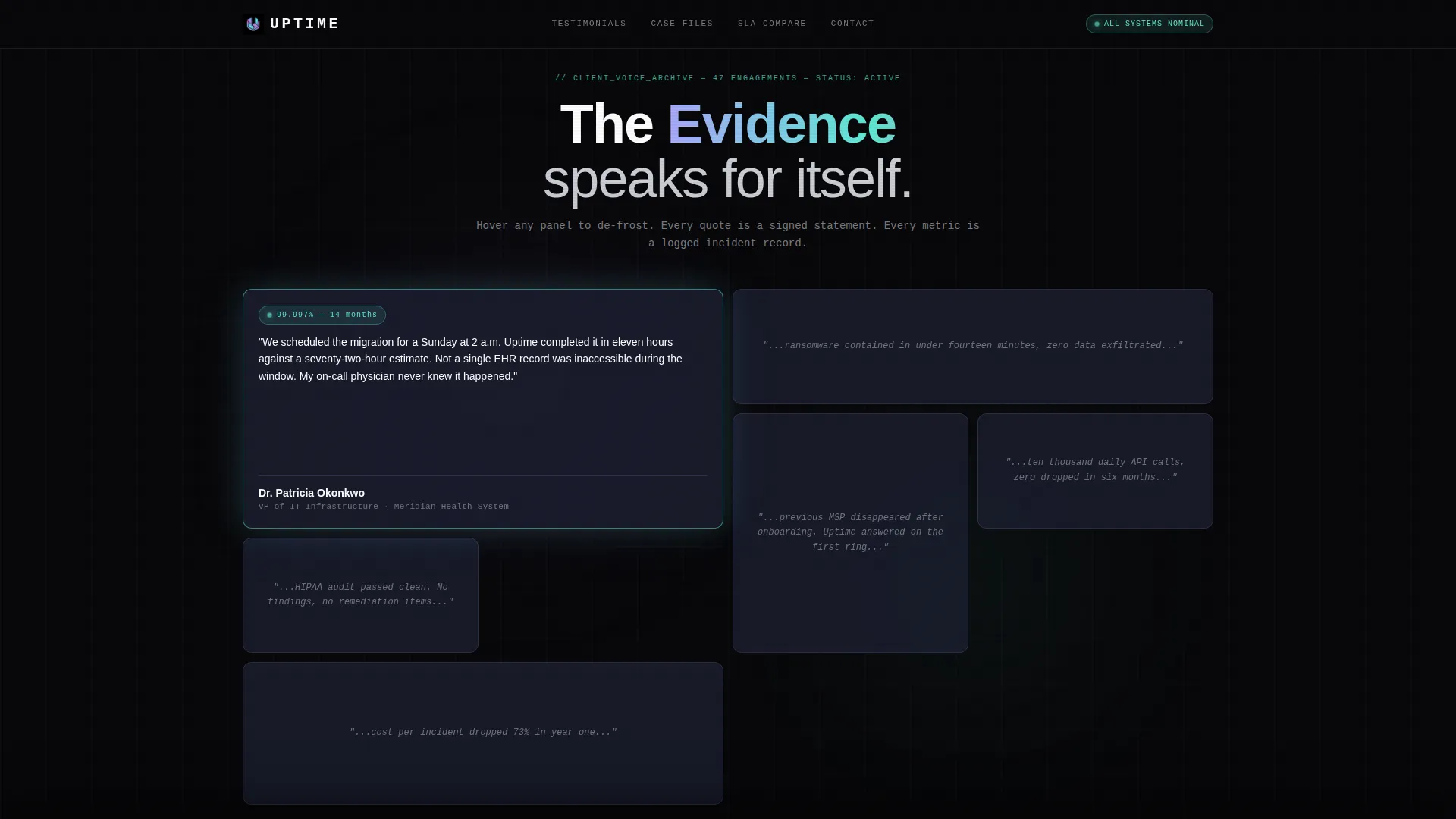 IT Services Testimonials Landing Page Template