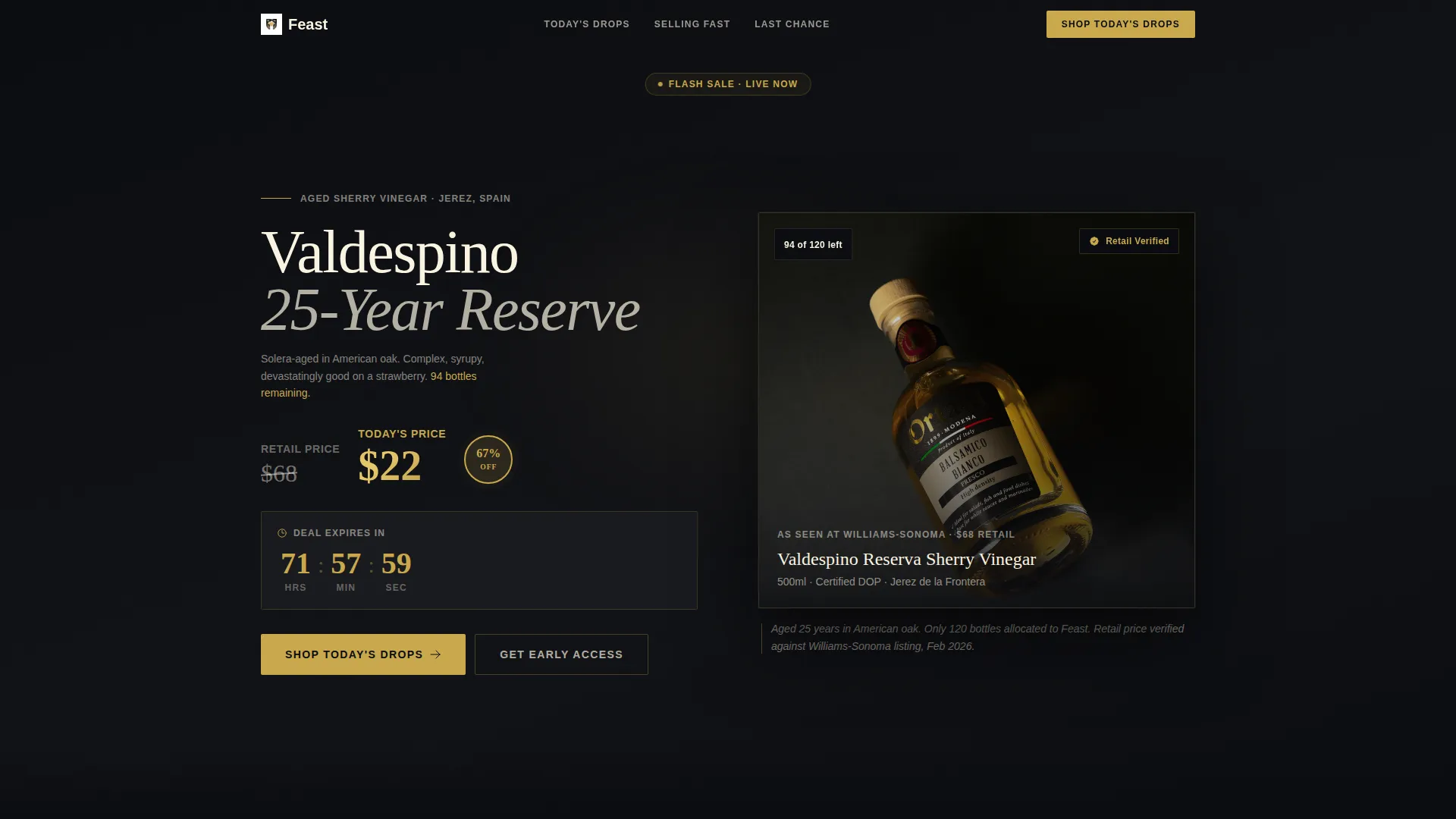 Gourmet Flash Sale Landing Page Template