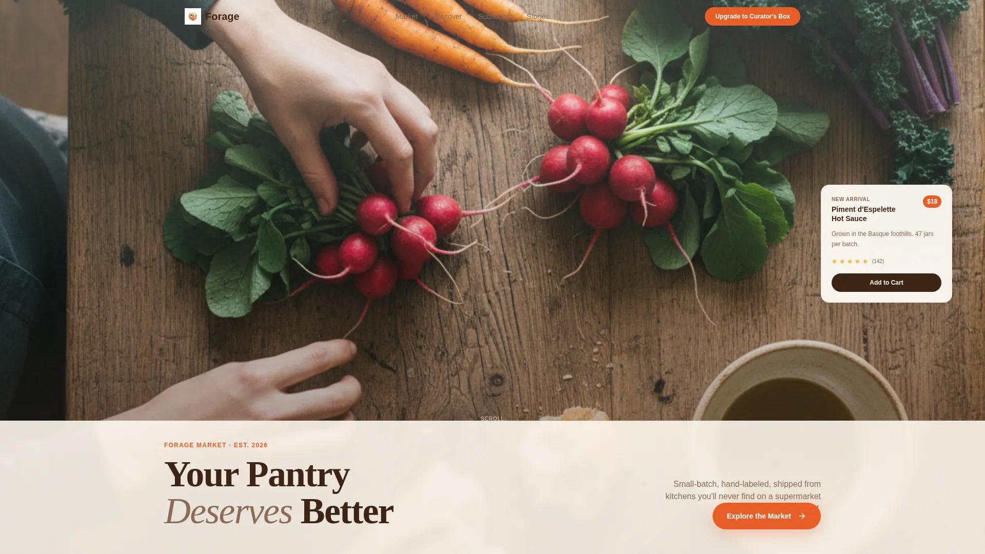 Artisan Gourmet Food Marketplace Landing Page