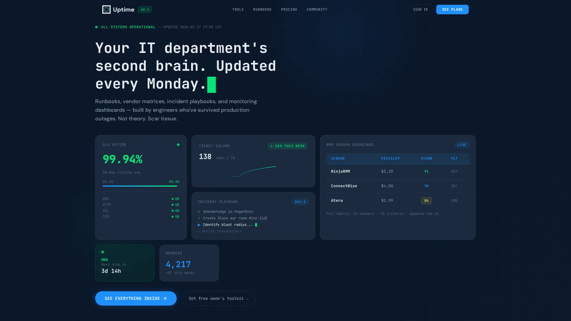 Mission-Critical IT Landing Page Template