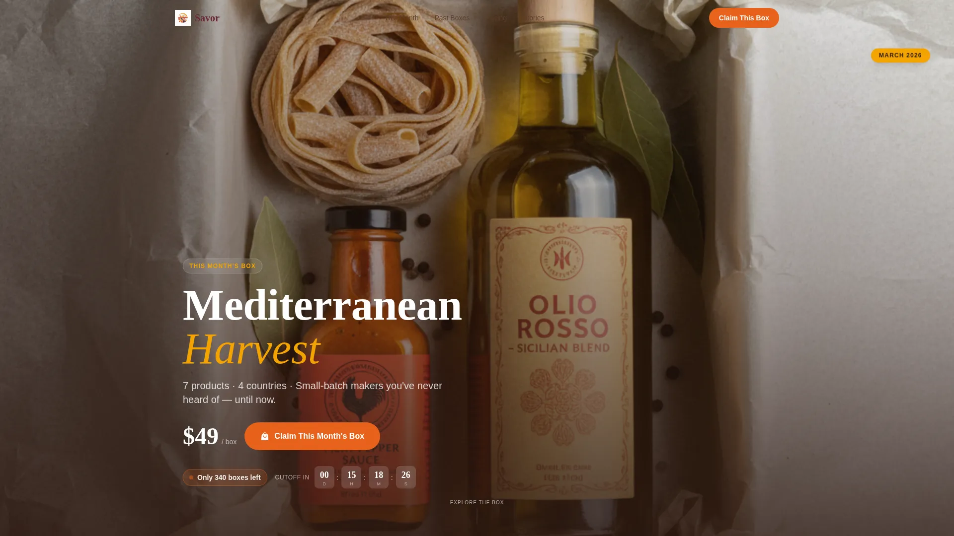 Gourmet Subscription Box Landing Page Template