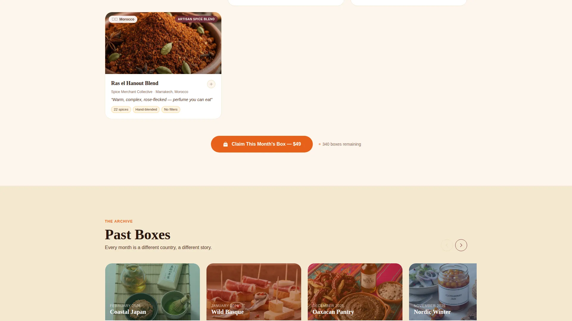 Gourmet Subscription Box Landing Page Template