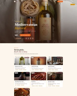 Gourmet Subscription Box Landing Page Template